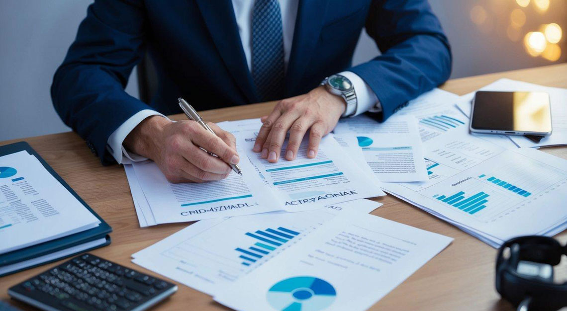 A criminal defense lawyer in Arizona navigating through complex legal and financial documents related to crypto cases